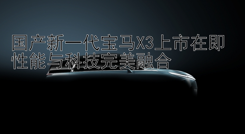 国产新一代宝马X3上市在即 性能与科技完美融合