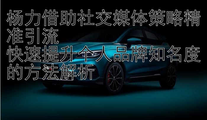 杨力借助社交媒体策略精准引流  
快速提升个人品牌知名度的方法解析