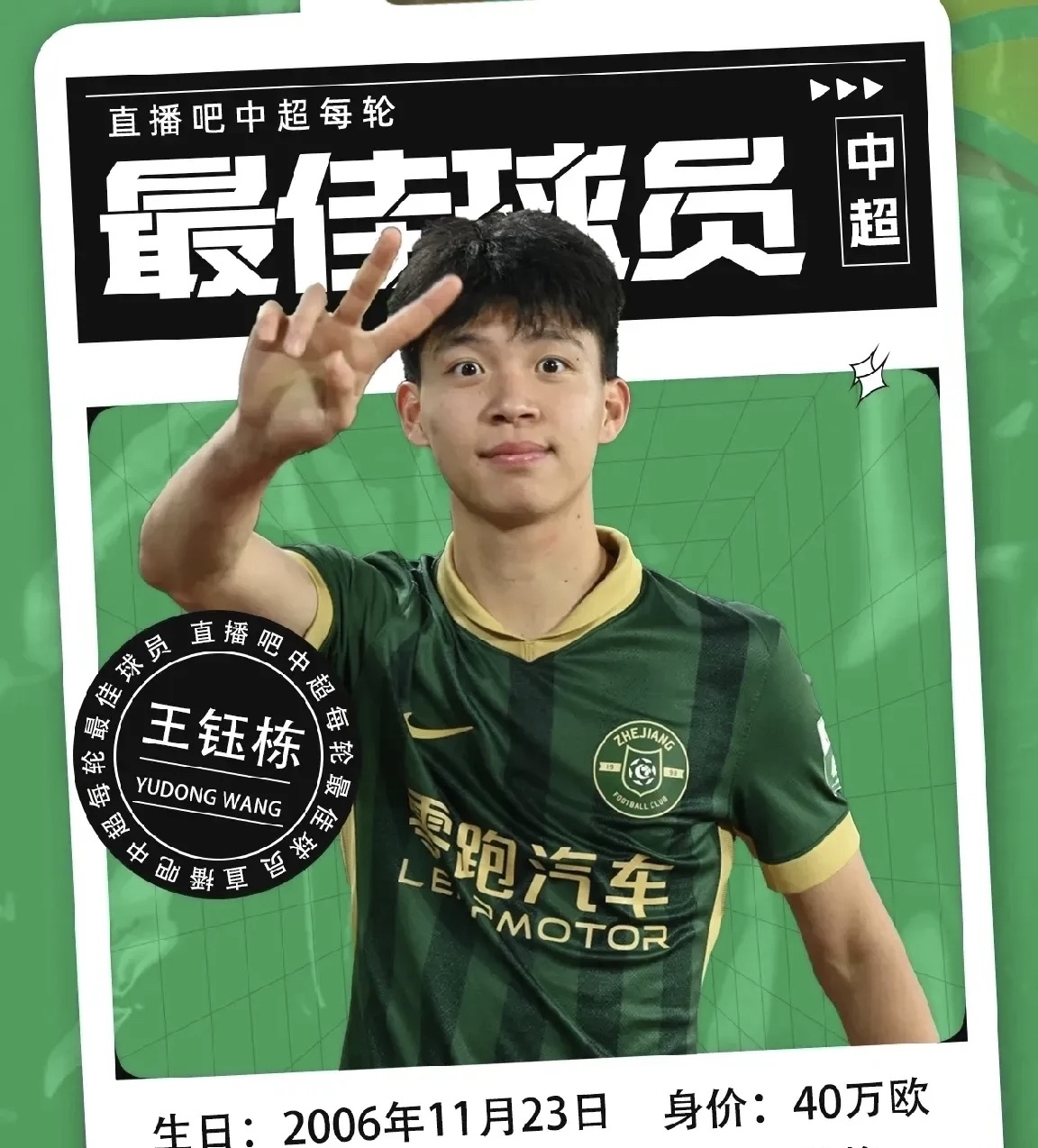 关于德转将更新王钰栋身价中国小将今年表现非常优秀的信息  第2张